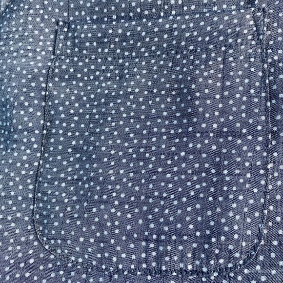 Como Blu Womens Blue and White Polka Dot Sheer V-Neck Tunic Size 1X Coastal - Picture 6 of 11